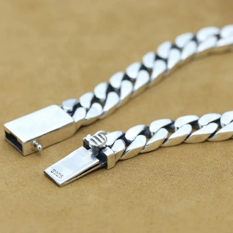 100% S925 Sterling Silver Necklace Bracelet Punk S925 Silver Jewelry Never Fade Carry certificate Men Women Jewelry Gifts