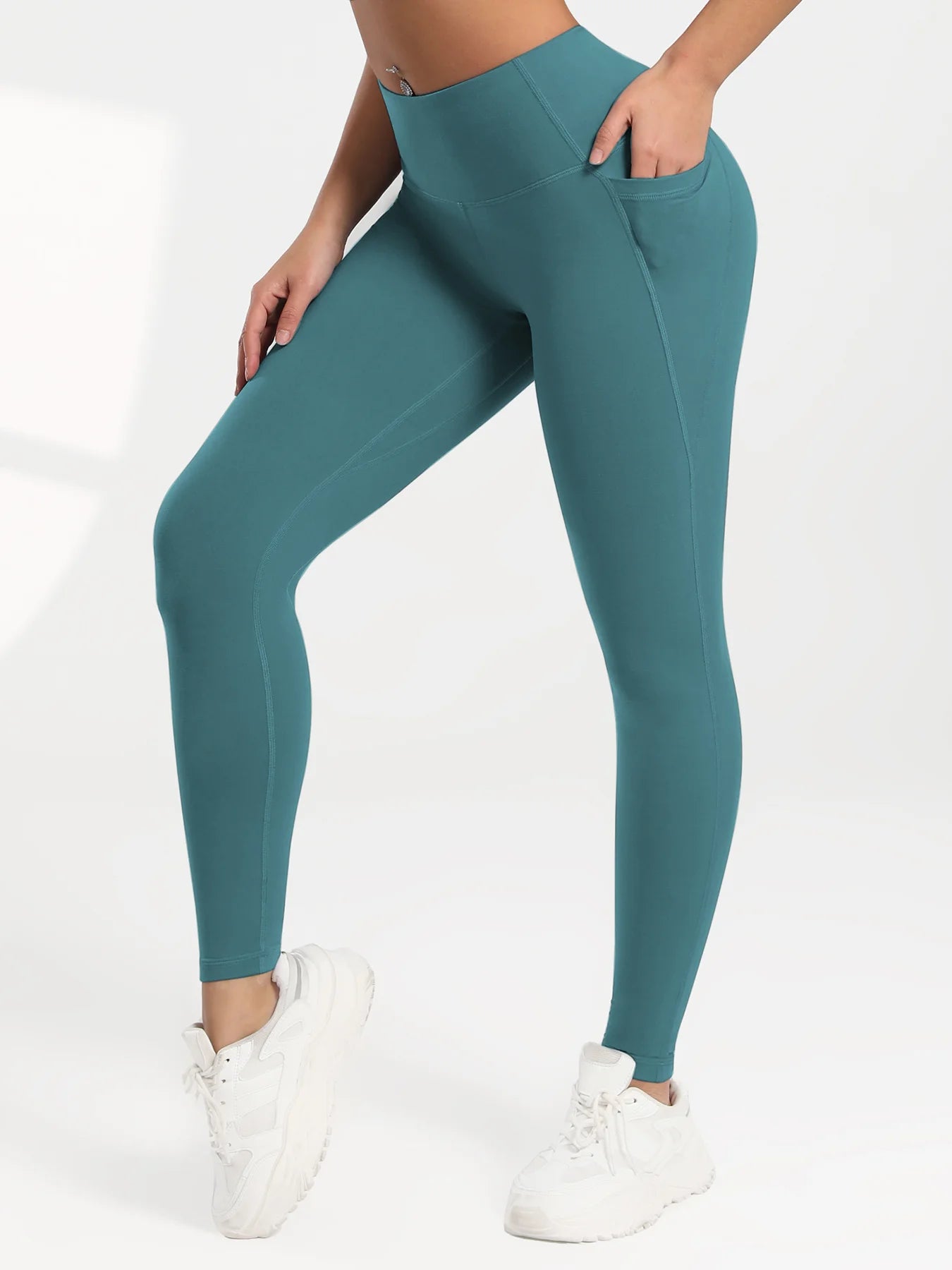 Solid Color Back Waist Pocket High Waist Fitness Yoga Legging soft Women Sport Pant Tight Butter Athletic Gym Ankle-Length Pants