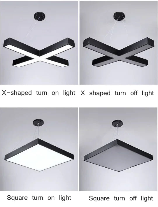 Led Lamps Office Chandelier Creative Hexagonal Round Simple Y-shaped splicing Special-Shaped Chandelier Gym Office Light