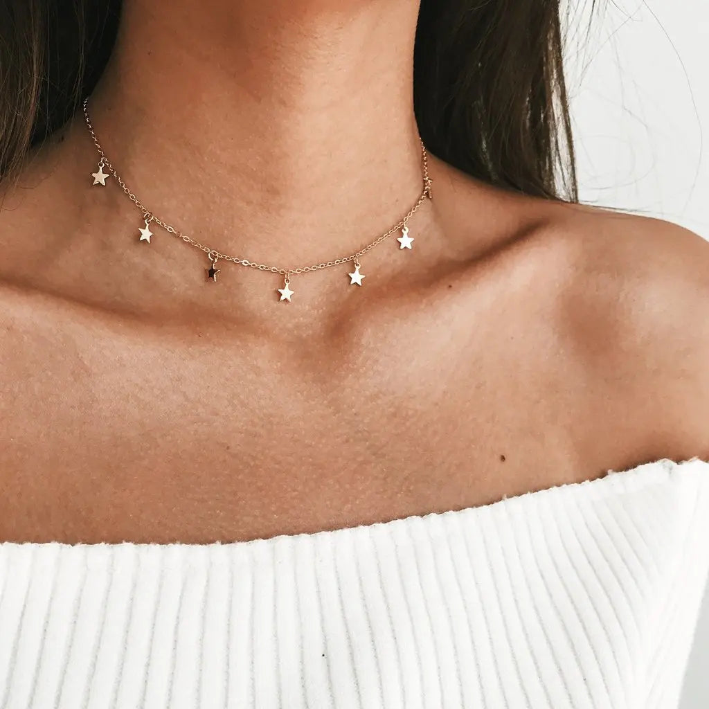 Tenande Vintage Clavicle Chain Necklaces Flowers Tassel Necklaces for Women Bohemian Jewelry Gifts