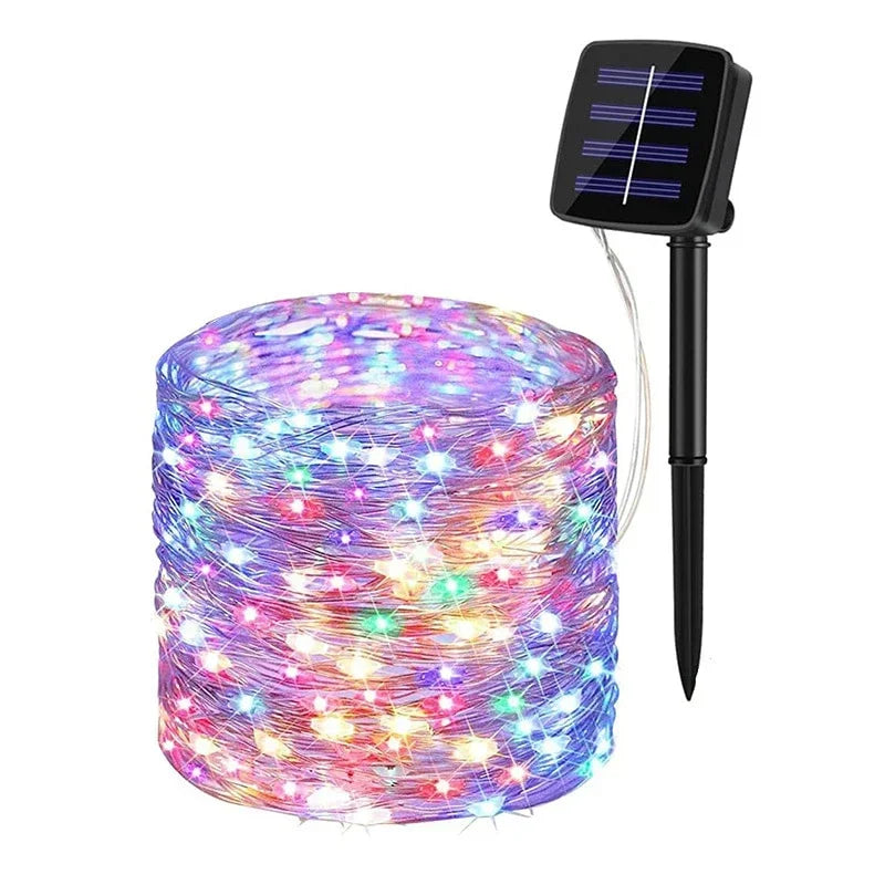 7m/12m/22m/32m/42m Solar Light String Outdoor Waterproof 8 Modes DIY Fairy Garland Lamp Garden Yard Wedding LED Decoration Light