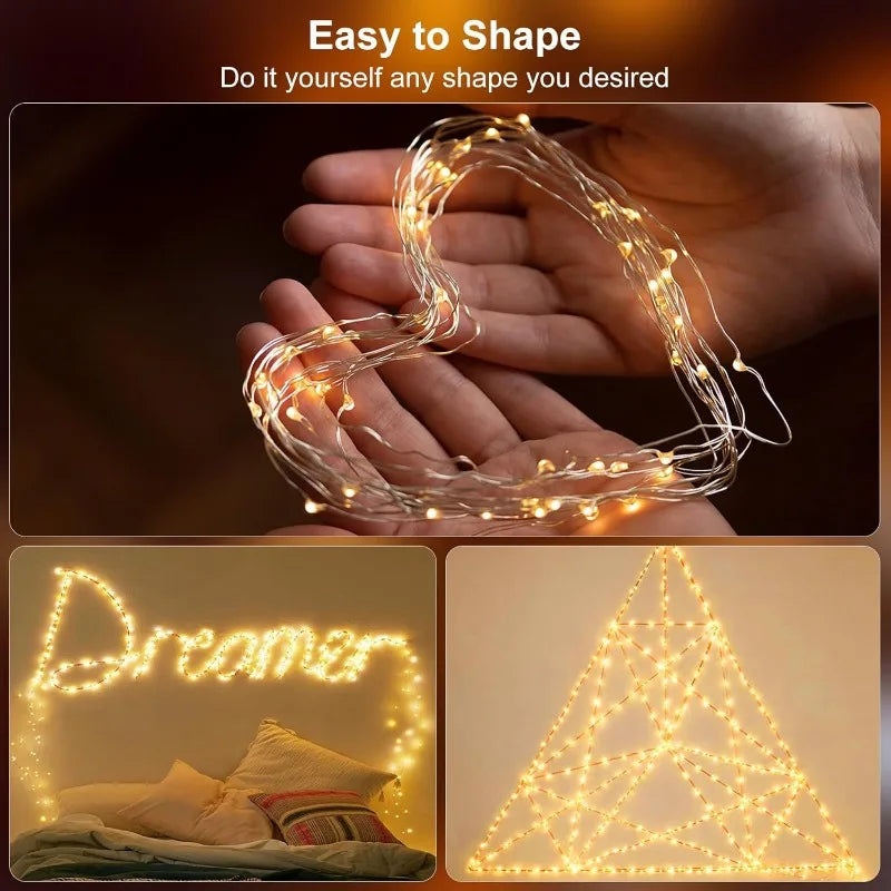 7m/12m/22m/32m/42m Solar Light String Outdoor Waterproof 8 Modes DIY Fairy Garland Lamp Garden Yard Wedding LED Decoration Light