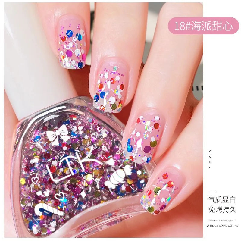 Pink Color Quick Air Dry Nail Polish LTK24