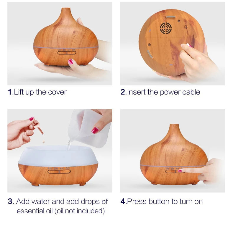 Ultrasonic Cool Mist Onion Humidifier Remote Control Oil Diffuser Colorful LED Air Humidifier for Household