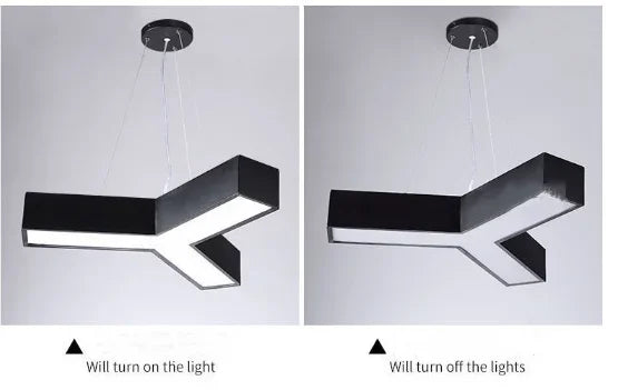 Led Lamps Office Chandelier Creative Hexagonal Round Simple Y-shaped splicing Special-Shaped Chandelier Gym Office Light