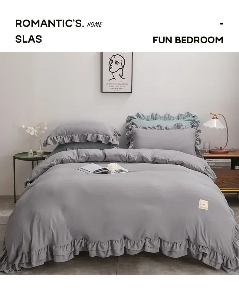 2024 New Bedding Set European Simple Large Family Set Large Quilt Cover Home Comfortable Quilt Cover Pillow Cover Bed Sheet