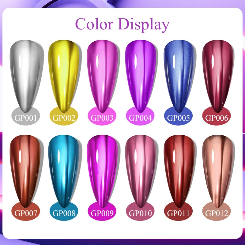 8ml Metallic Nail Polish Mirror Effect Fast Drying Long-Lasting Nails Art Polish DIY No Need Lamp Cure Manicure Nail Supplies