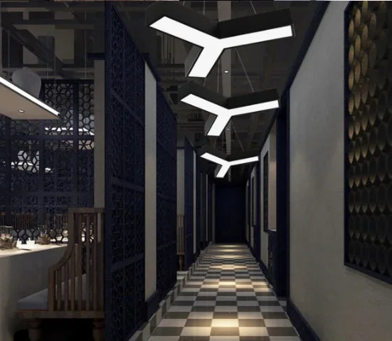 Led Lamps Office Chandelier Creative Hexagonal Round Simple Y-shaped splicing Special-Shaped Chandelier Gym Office Light