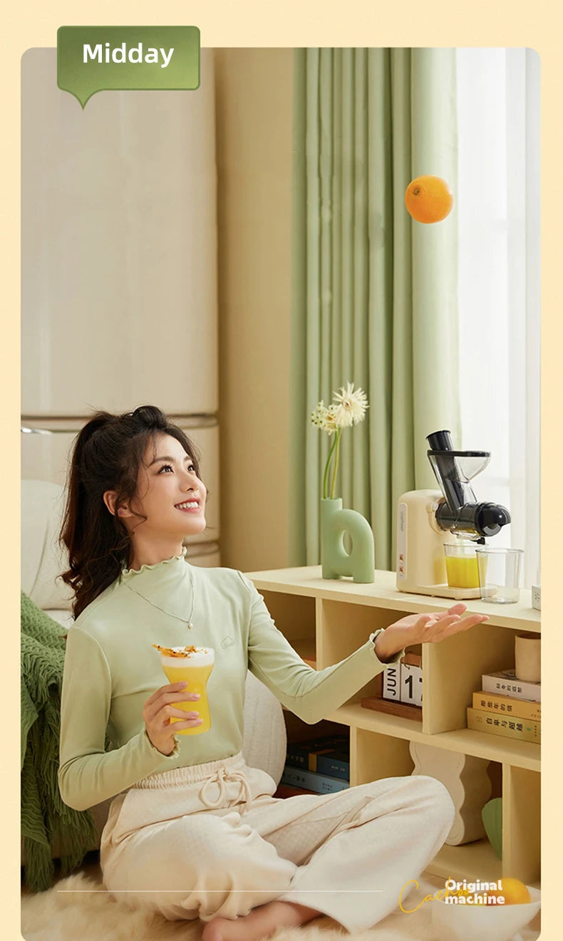Slow Electric Juicer Multifunction Fruit Vegetable Screw Cold Press Extractor Automatic Squeezer Citrus Juicer Portable Blender