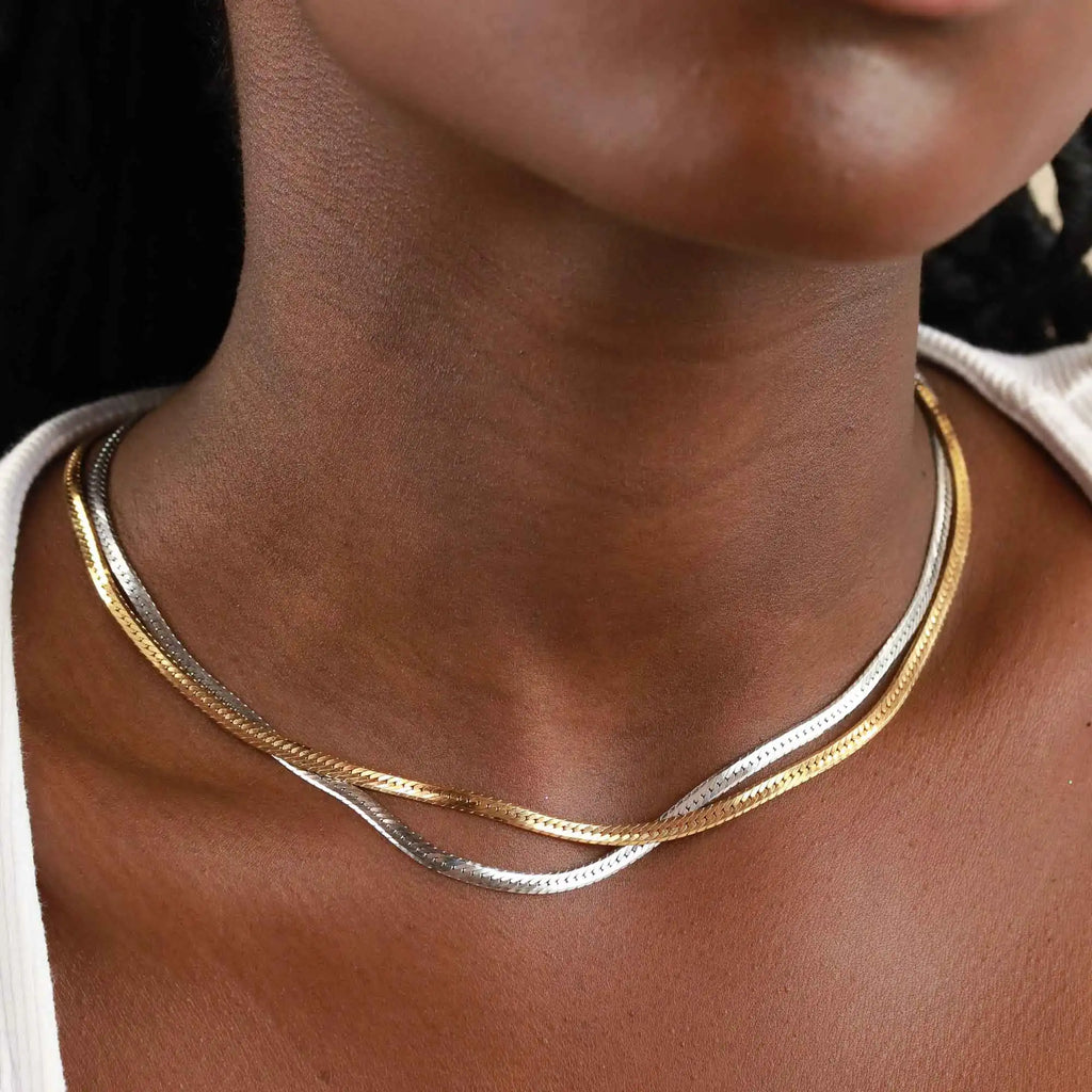 classic basic chain choker 3mm snake chain choker necklace for women simple jewelry wholesale