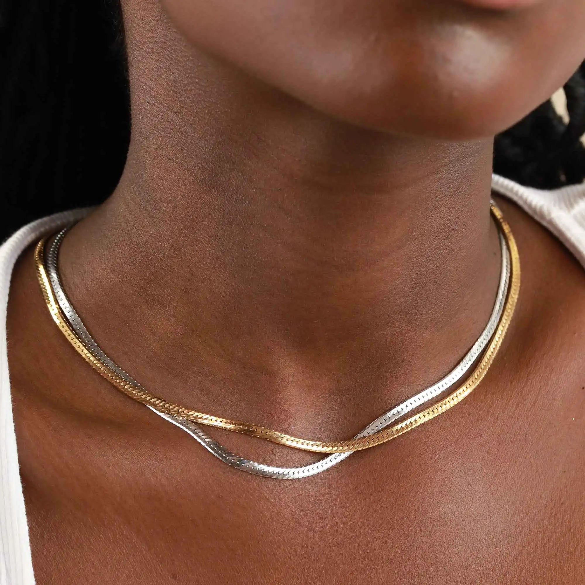 classic basic chain choker 3mm snake chain choker necklace for women simple jewelry wholesale