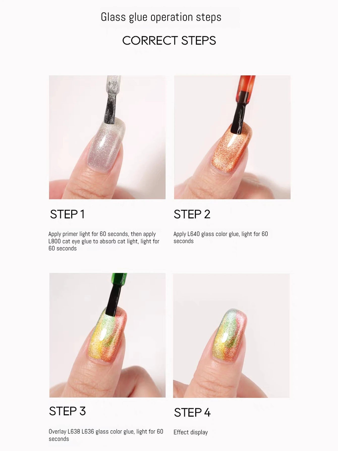 1-7PCS 12ML Ice-clear Glass Superimposed Universal Cat Eye Gel Nail Polish Dopamine Candy Glass Beads Home DIY Nail Gel Polish