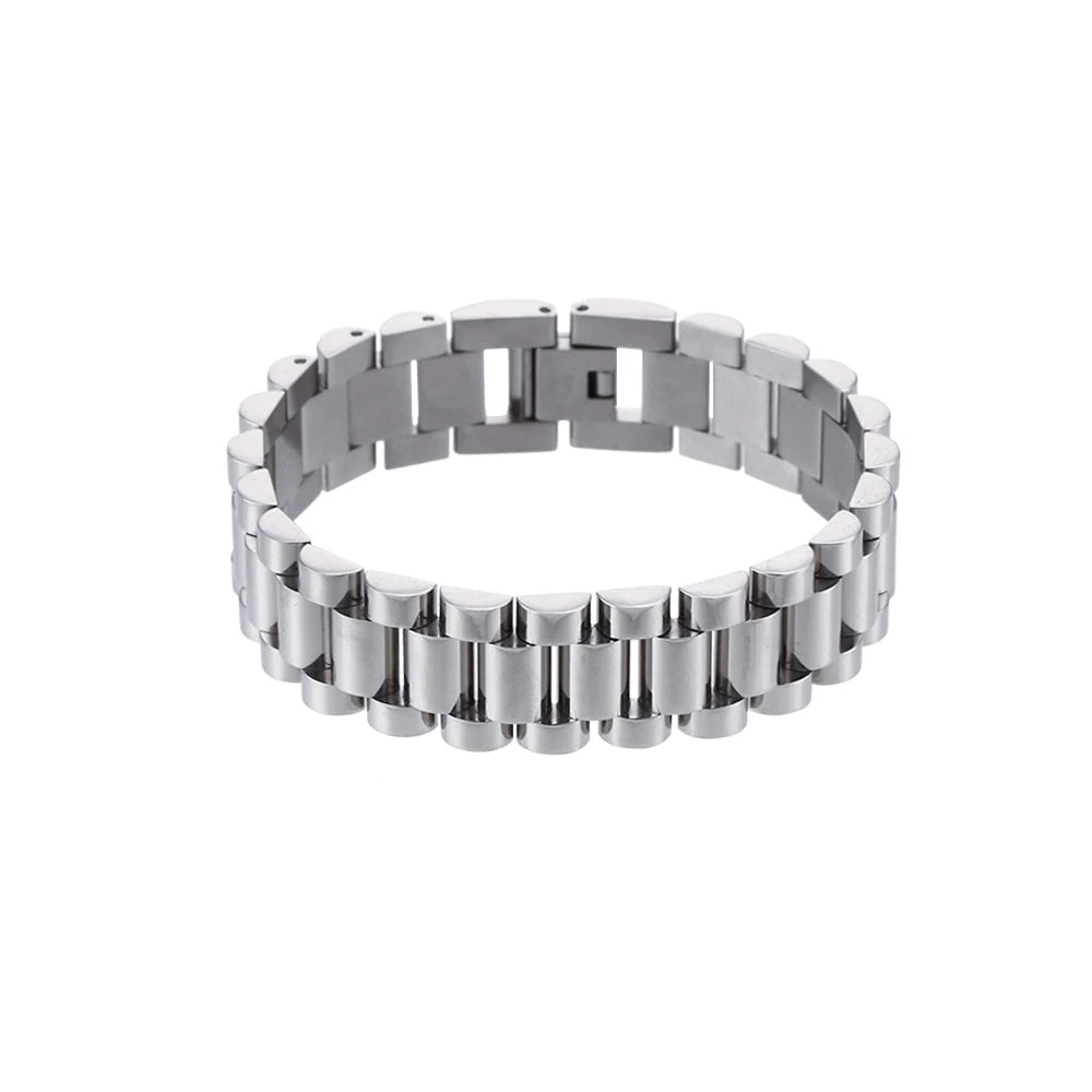 E.B.belle 2024 New Stainless Steel Gold Plated Detachable Wristbands Bracelets Bangles For Women Men Gold Wrap Bracelets