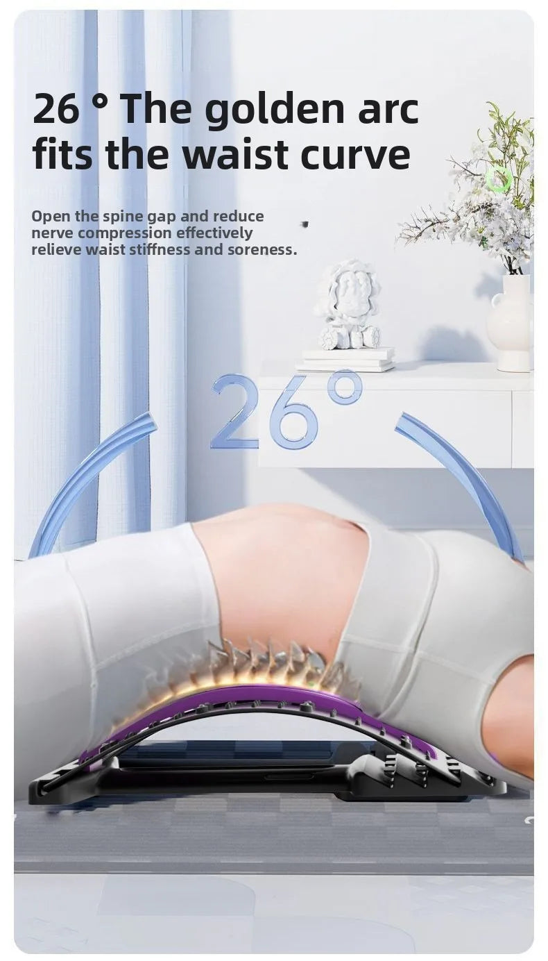 Back Massager Stretch Lumbar Support Relaxation Spine Pain Relief Vertebral Relaxer Stretches The Lower Traction Corrects Waist