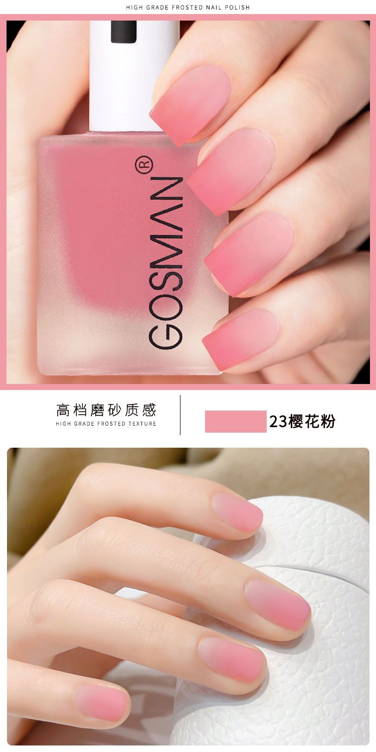 Waterproof Velvet Matte Quick Dry Nail Polish Pink Color
