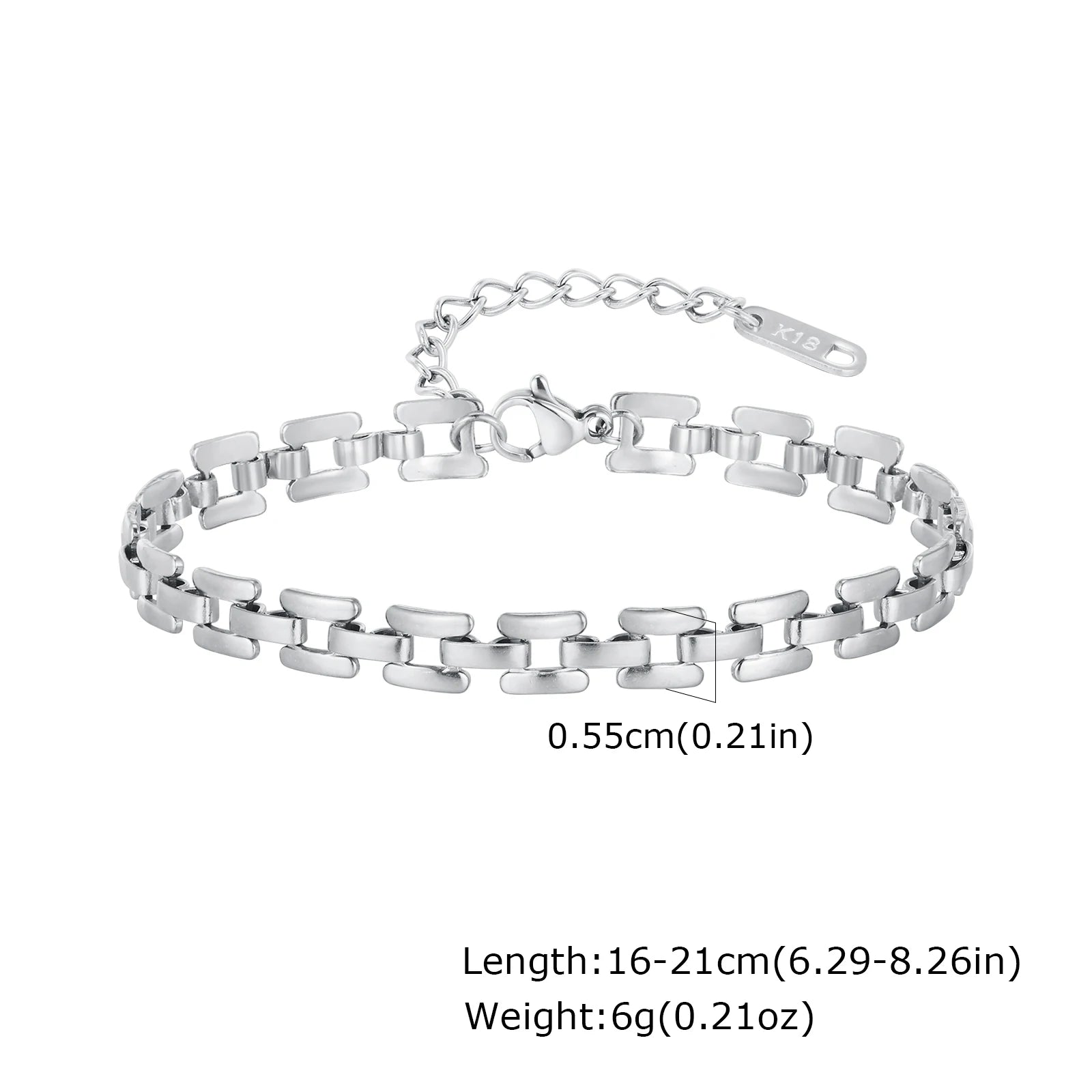 18k Gold Plated Mesh Link Bracelet for Women, Clavicle Chain Wrist Bracelet Polish Jewelry