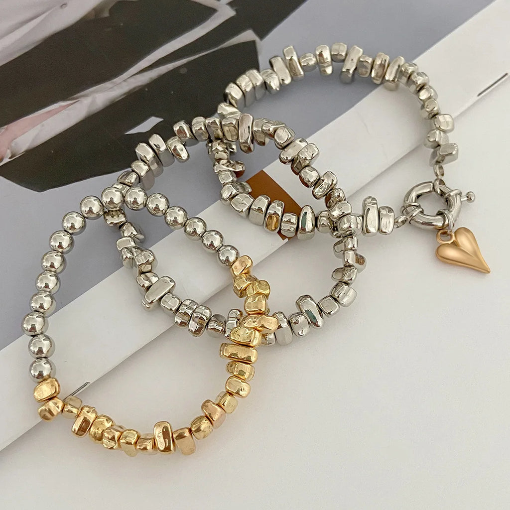 Retro Simple Heart shaped Pendant Necklace 2025 Multi layer Sweet Creative Irregular String Style Girl Fashion Birthday Jewelry