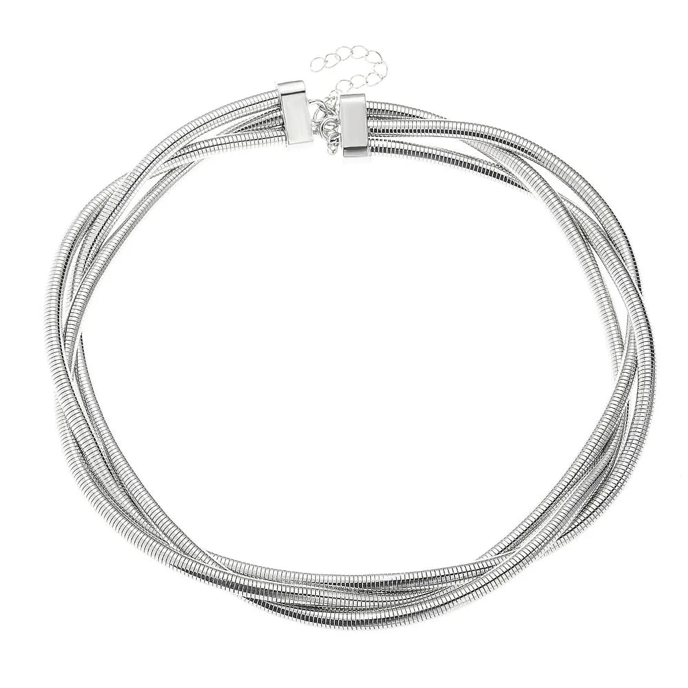 Creative Gift Alloy Bendable Snake Necklace Silver Color Gold Color Flexible Choker Twistable Punk Bracelet
