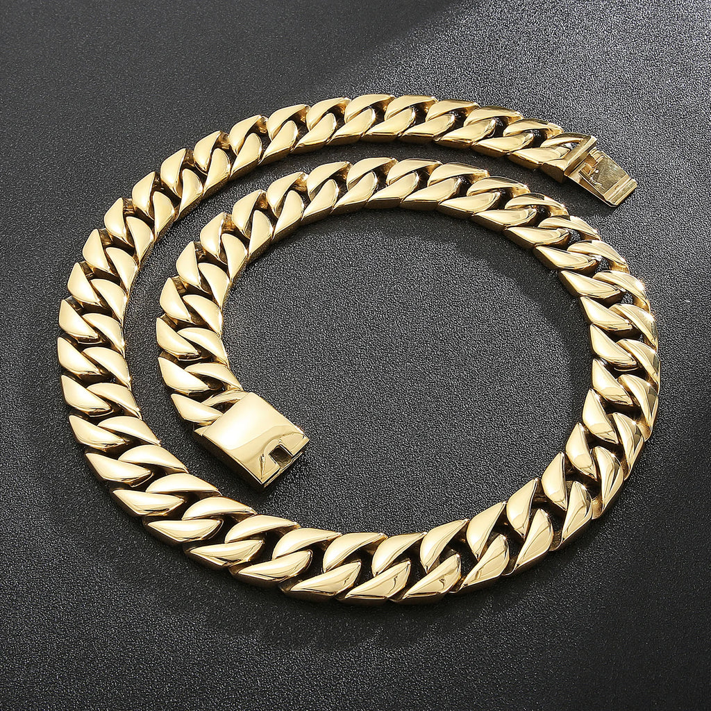 20mm Chunky Curb Chain Bracelet & Necklace - Stainless Steel 316L - KN199983-KJX