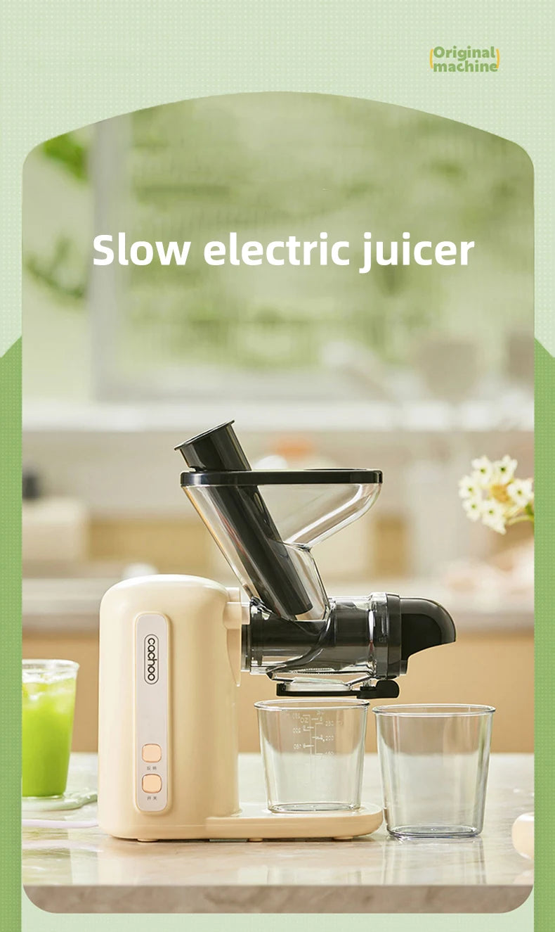 Slow Electric Juicer Multifunction Fruit Vegetable Screw Cold Press Extractor Automatic Squeezer Citrus Juicer Portable Blender