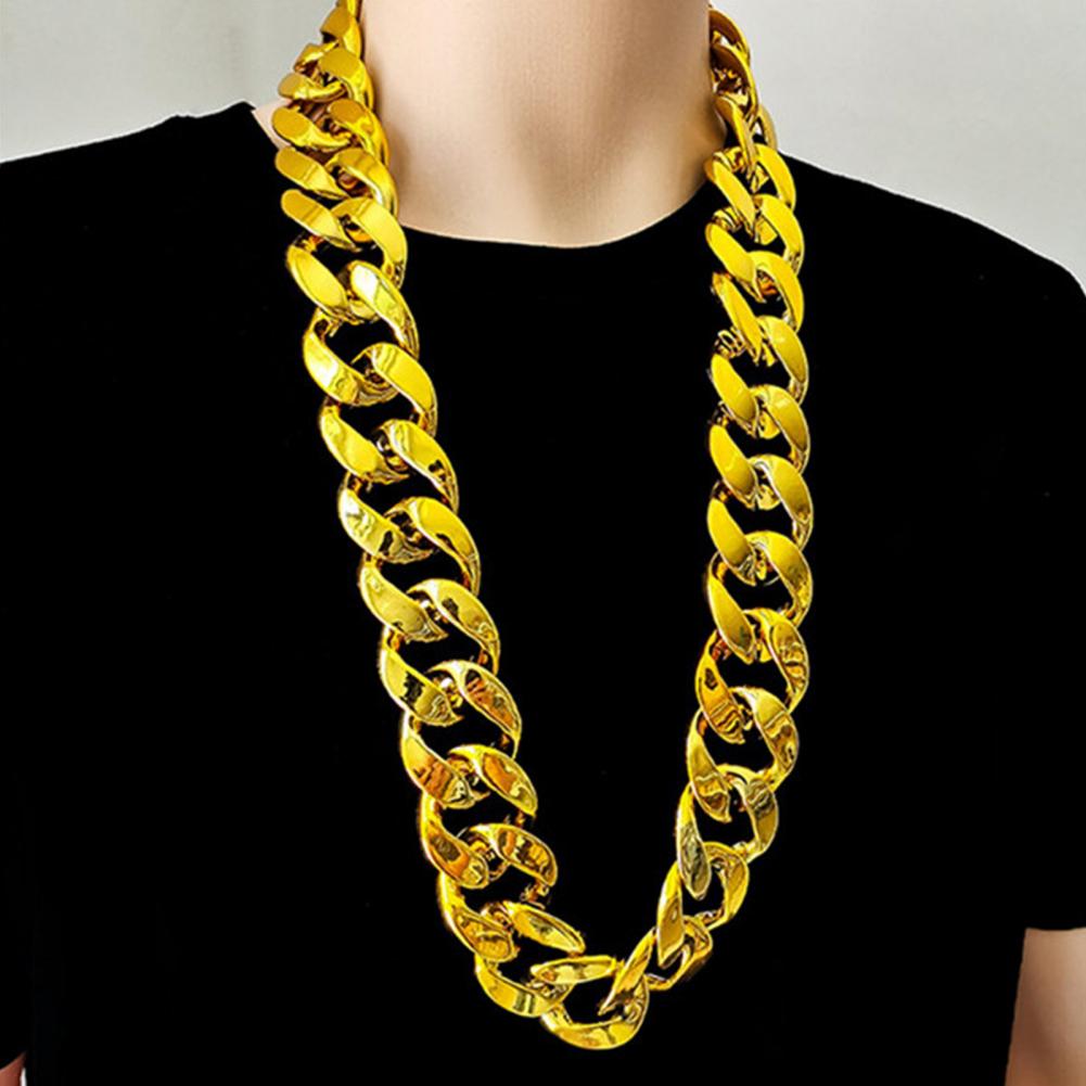 Men Necklace Big Chain Hip Hop Resin Exaggerated Geometric Choker Necklace for Cocktail Party