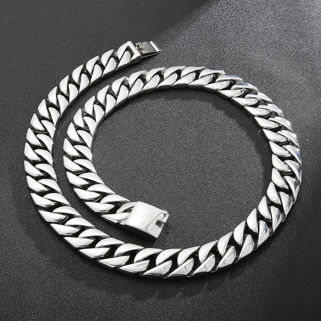 20mm Chunky Curb Chain Bracelet & Necklace - Stainless Steel 316L - KN199983-KJX