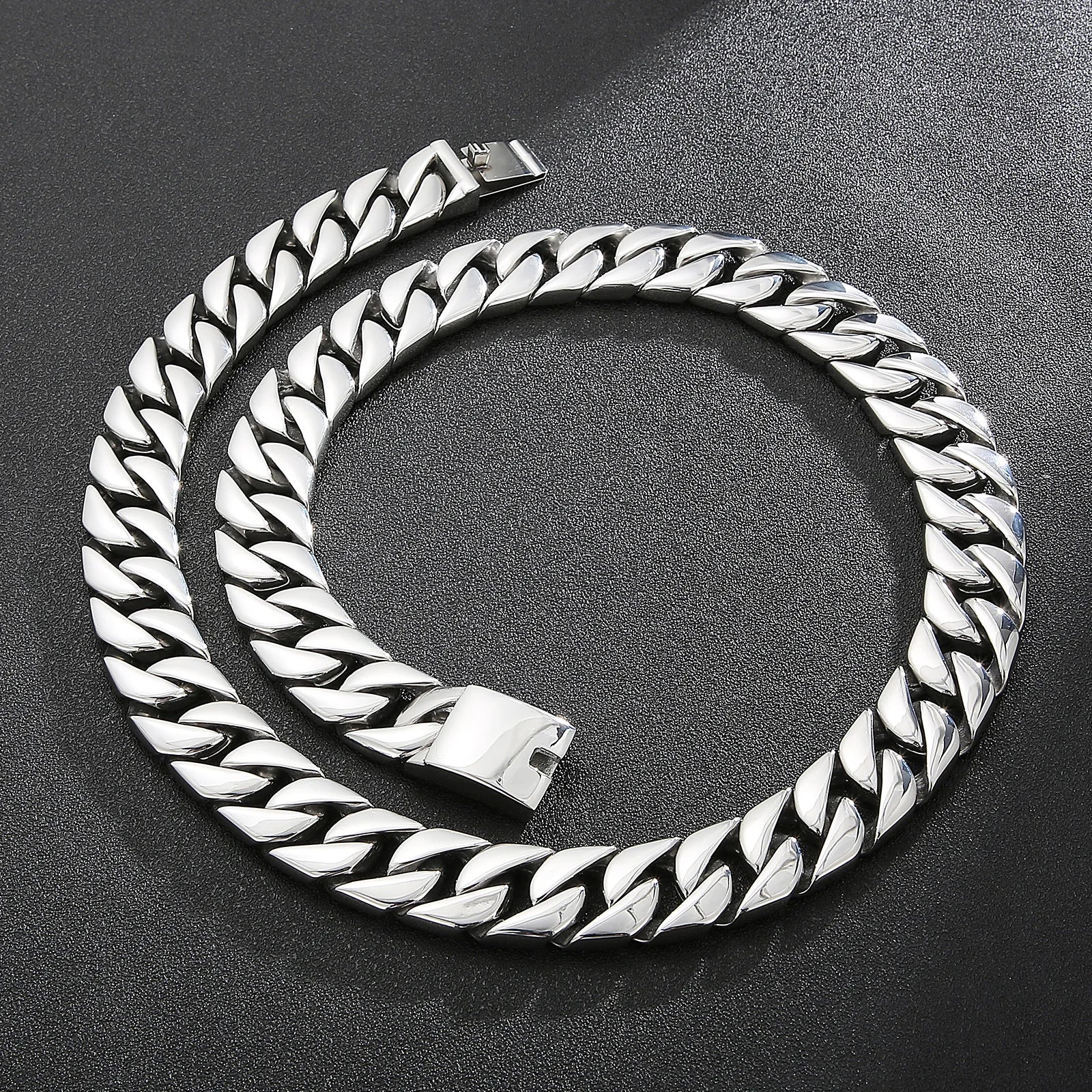 20mm Chunky Curb Chain Bracelet & Necklace - Stainless Steel 316L - KN199983-KJX