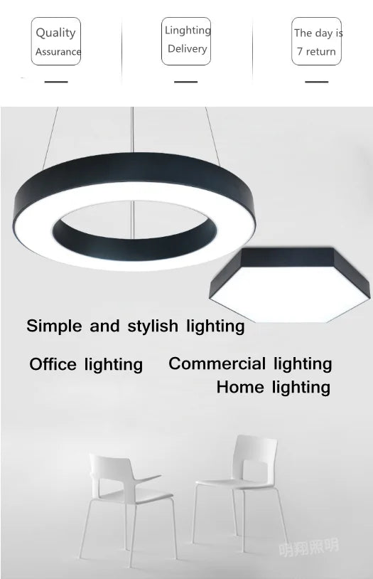 Led Lamps Office Chandelier Creative Hexagonal Round Simple Y-shaped splicing Special-Shaped Chandelier Gym Office Light