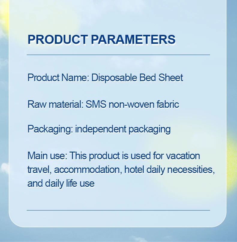 1pc Travel-Ready Disposable Bedding Set - Ultra-Soft & Durable Including Bed Sheet Duvet Cover Pillowcase Quilt Cover - Perfect