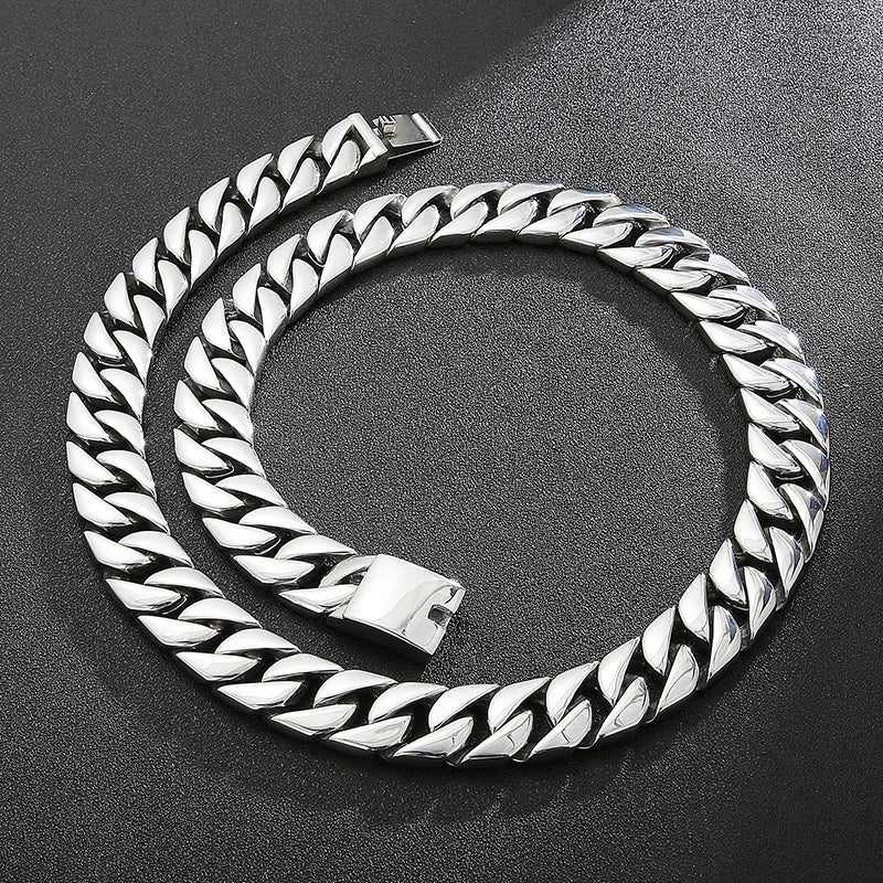 20mm Chunky Curb Chain Bracelet & Necklace - Stainless Steel 316L - KN199983-KJX