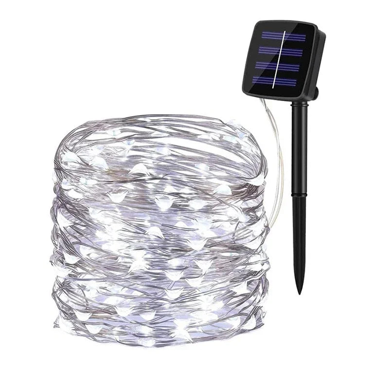 7m/12m/22m/32m/42m Solar Light String Outdoor Waterproof 8 Modes DIY Fairy Garland Lamp Garden Yard Wedding LED Decoration Light