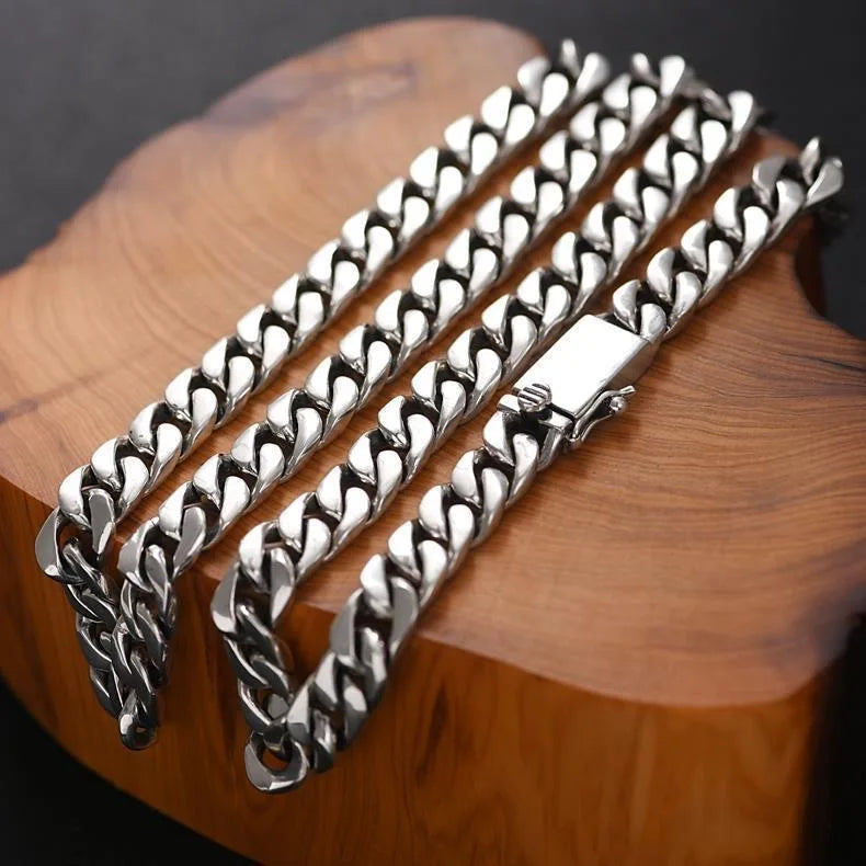 100% S925 Sterling Silver Necklace Bracelet Punk S925 Silver Jewelry Never Fade Carry certificate Men Women Jewelry Gifts