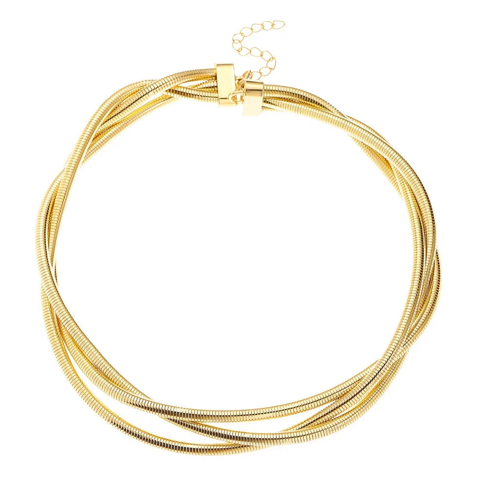 Creative Gift Alloy Bendable Snake Necklace Silver Color Gold Color Flexible Choker Twistable Punk Bracelet