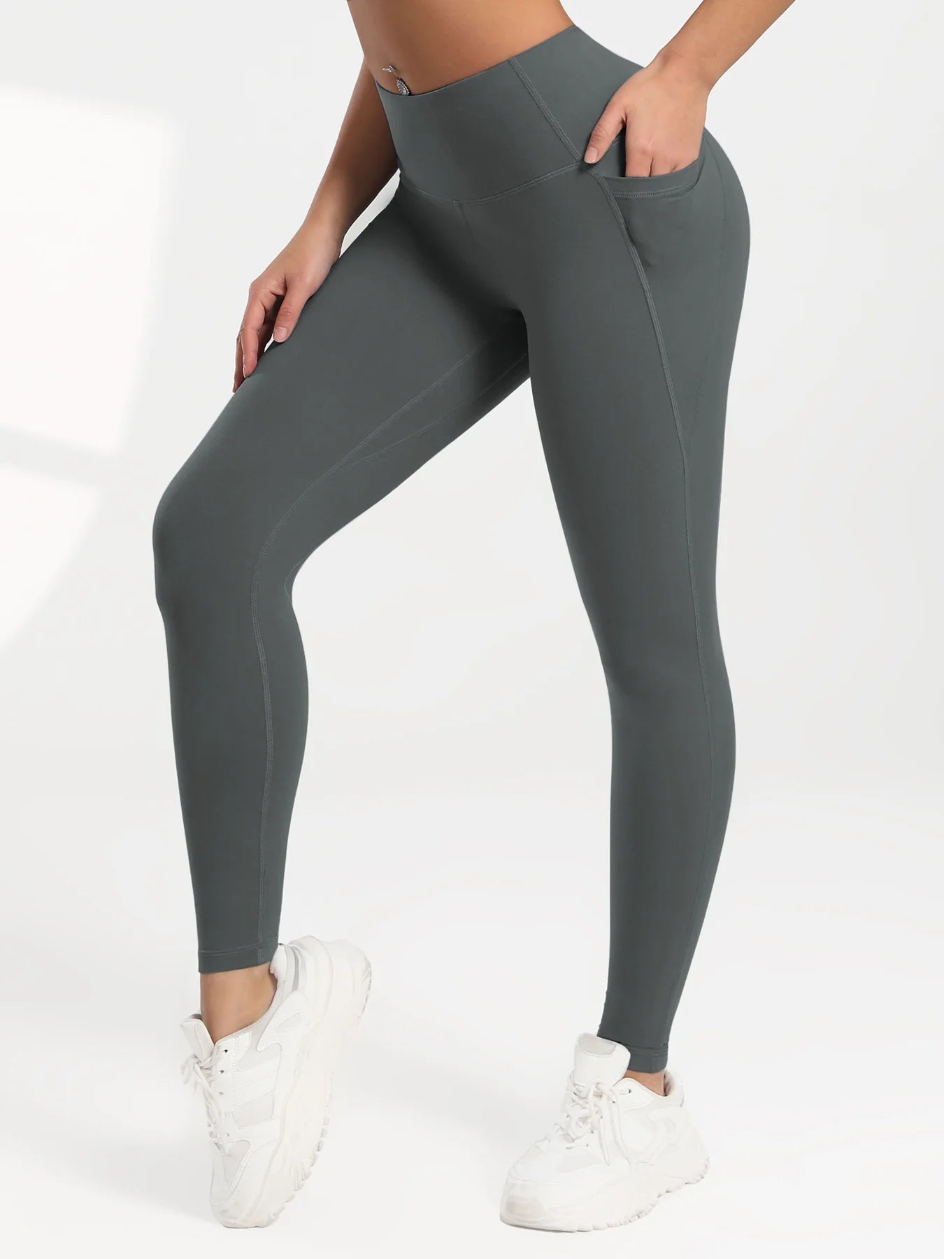 Solid Color Back Waist Pocket High Waist Fitness Yoga Legging soft Women Sport Pant Tight Butter Athletic Gym Ankle-Length Pants