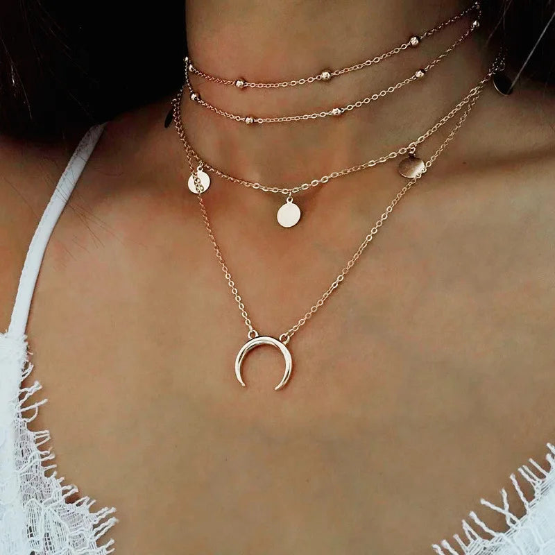 Tenande Vintage Clavicle Chain Necklaces Flowers Tassel Necklaces for Women Bohemian Jewelry Gifts