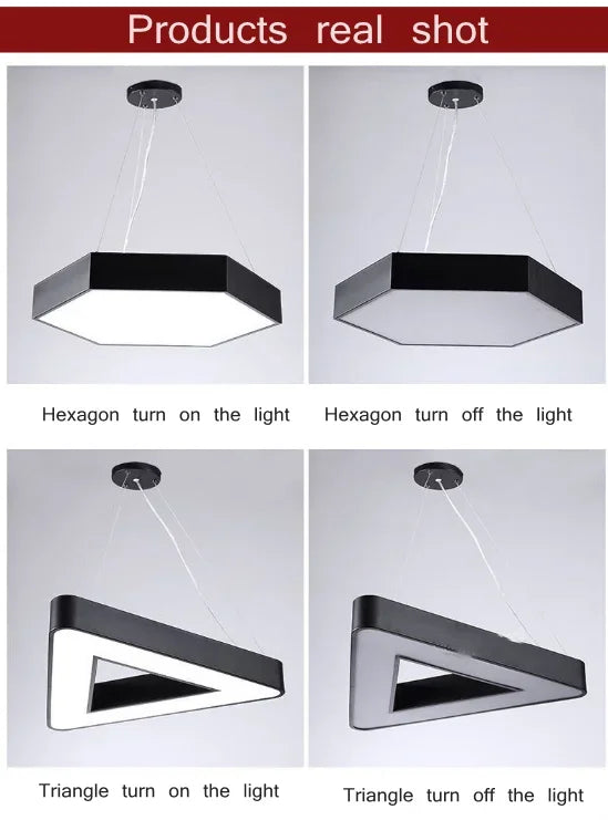 Led Lamps Office Chandelier Creative Hexagonal Round Simple Y-shaped splicing Special-Shaped Chandelier Gym Office Light