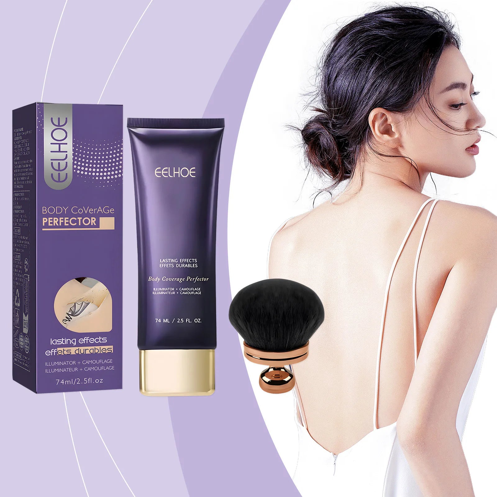 EELHOE Body Concealer Full Coverage Covering Tattoo Sweatproof Waterproof Body Foundation Body Coverage Perfector Makeup 74g