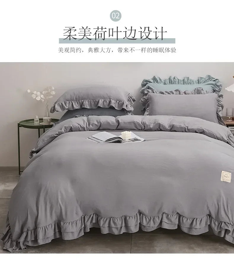 2024 New Bedding Set European Simple Large Family Set Large Quilt Cover Home Comfortable Quilt Cover Pillow Cover Bed Sheet