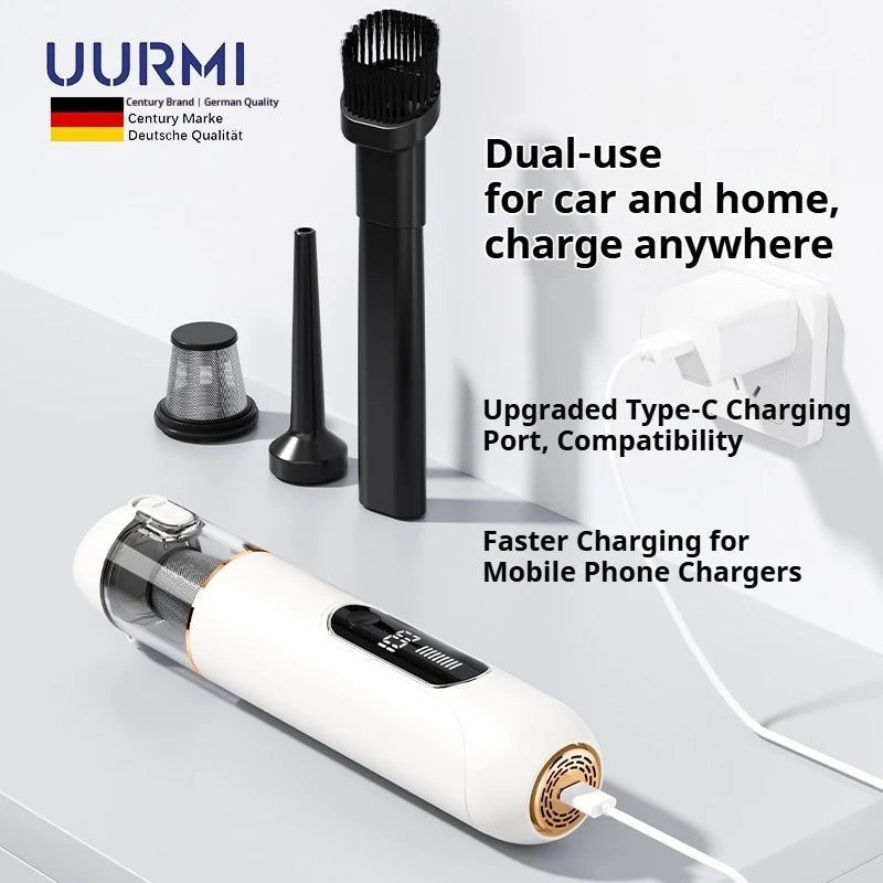 Uurmi Car Vacuum Cleaner 3 In1 Wireless Automobile Vacuum Cleaner Handheld Mini Dust Catcher