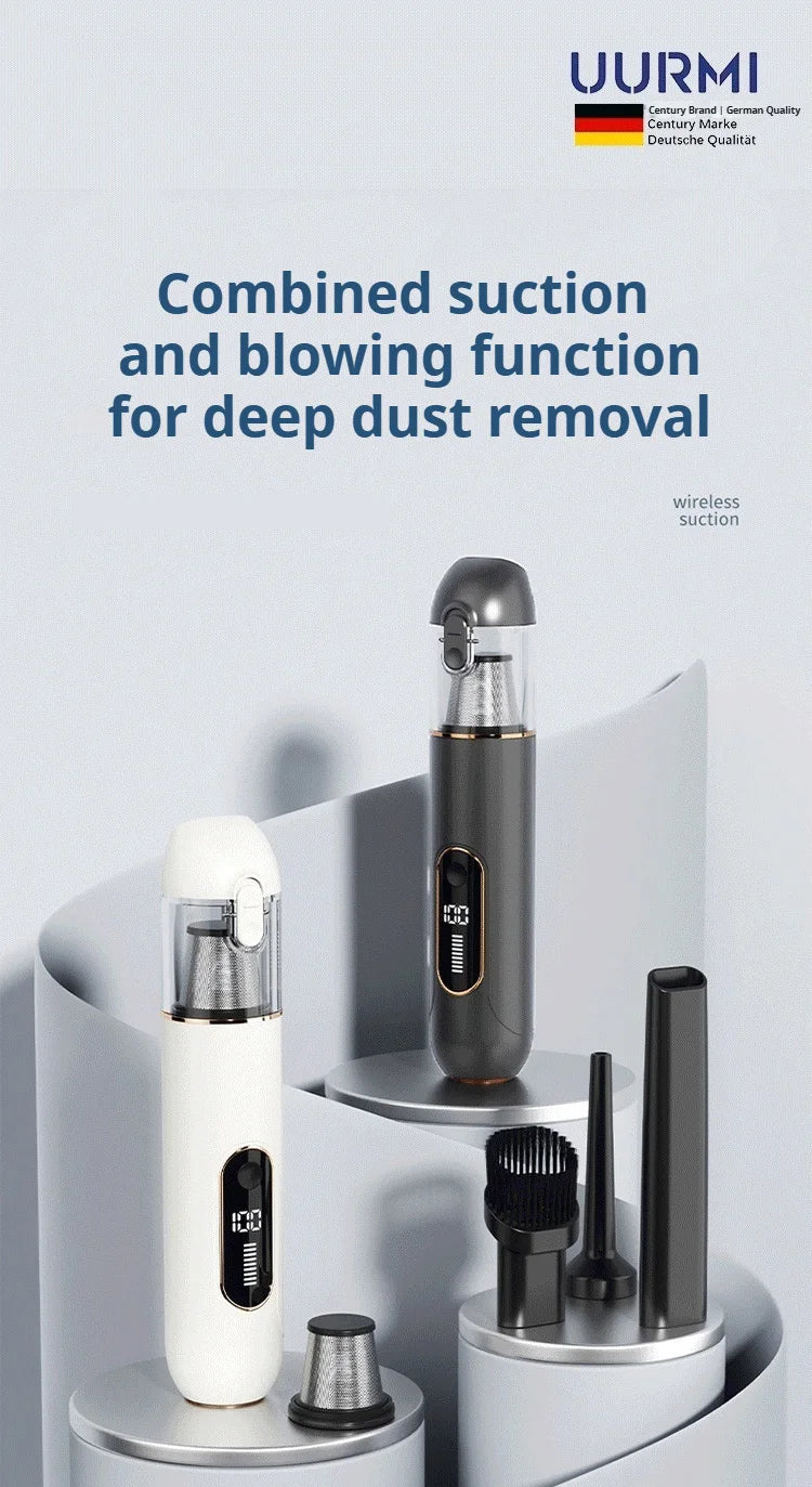 Uurmi Car Vacuum Cleaner 3 In1 Wireless Automobile Vacuum Cleaner Handheld Mini Dust Catcher
