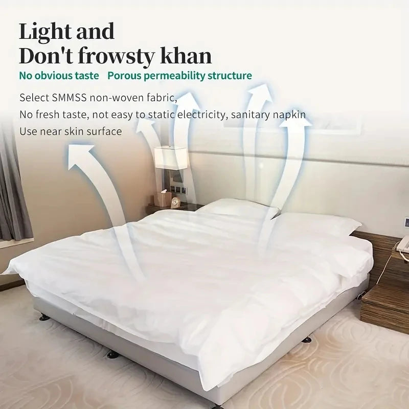 1pc Travel-Ready Disposable Bedding Set - Ultra-Soft & Durable Including Bed Sheet Duvet Cover Pillowcase Quilt Cover - Perfect