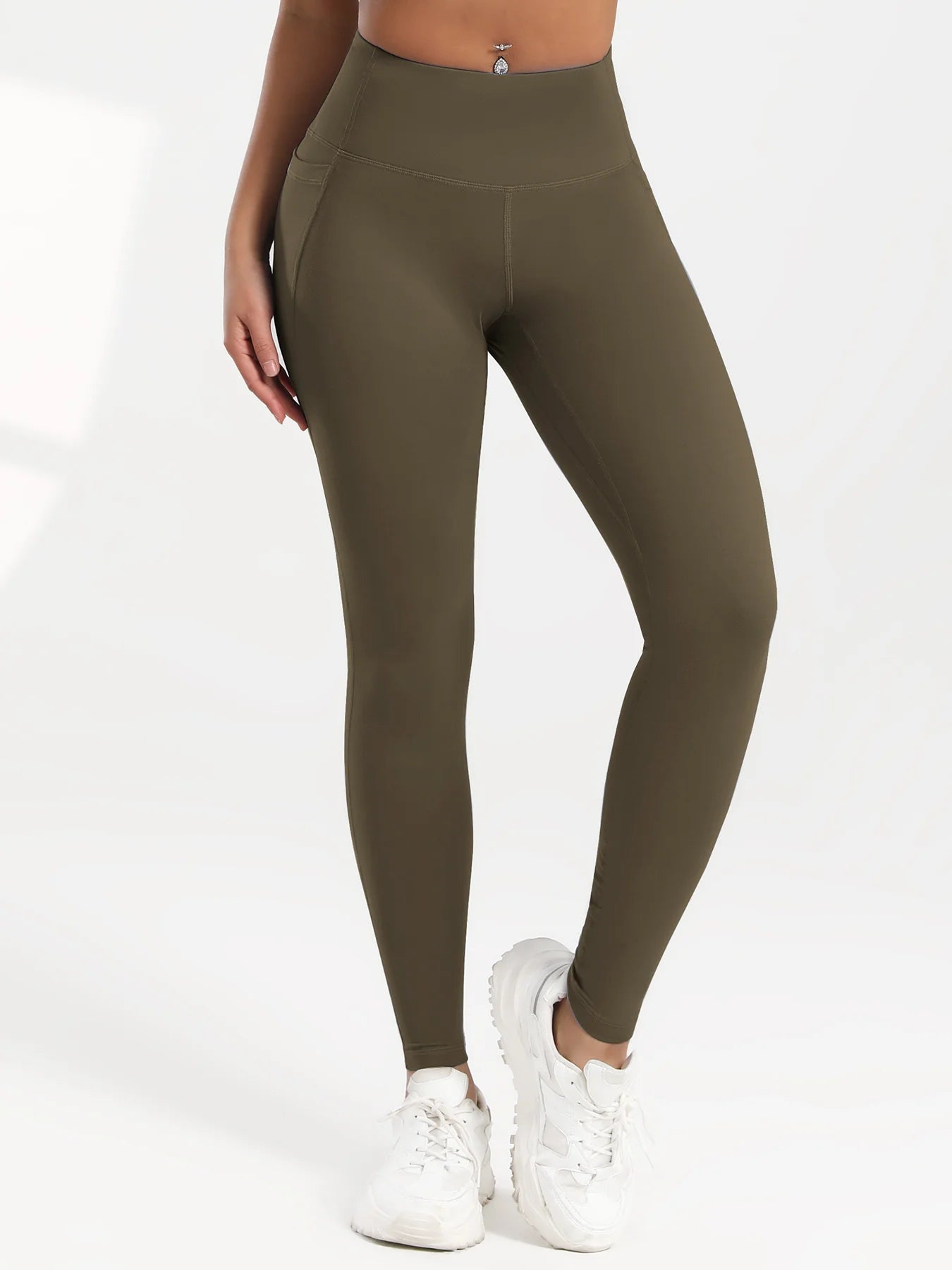 Solid Color Back Waist Pocket High Waist Fitness Yoga Legging soft Women Sport Pant Tight Butter Athletic Gym Ankle-Length Pants