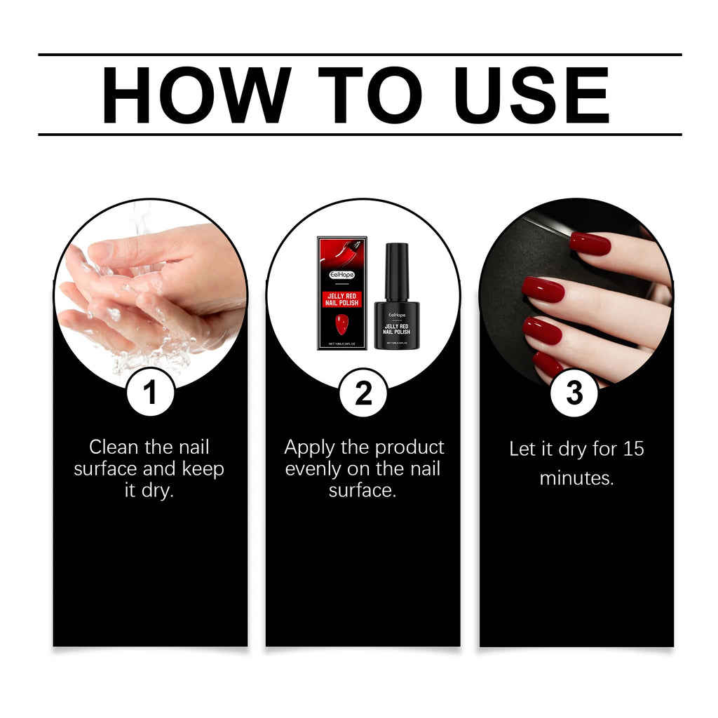 Jelly Ren Nail Polish High Color Rendering Quick Drying Smooth Texture Long-lasting Easy to use