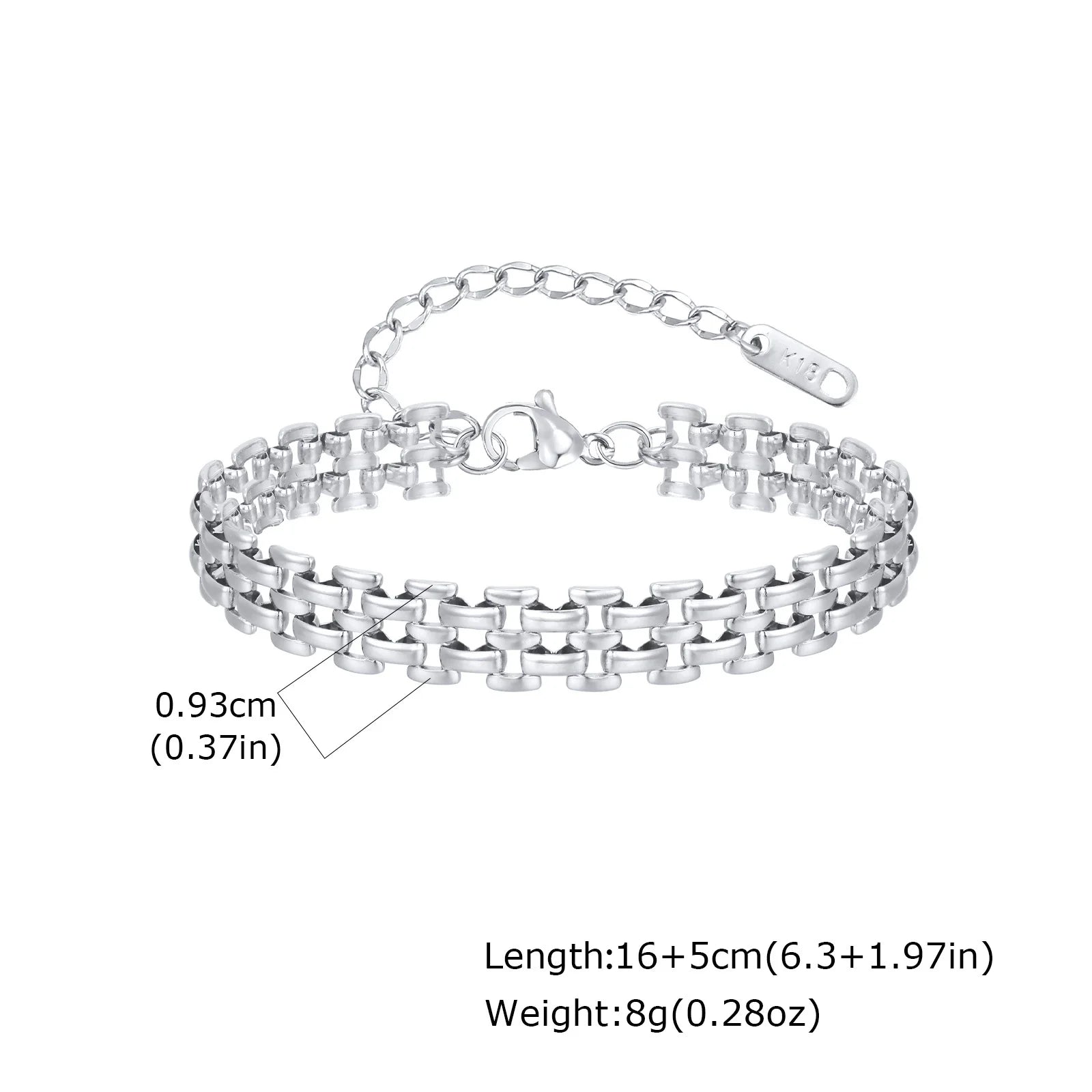 18k Gold Plated Mesh Link Bracelet for Women, Clavicle Chain Wrist Bracelet Polish Jewelry