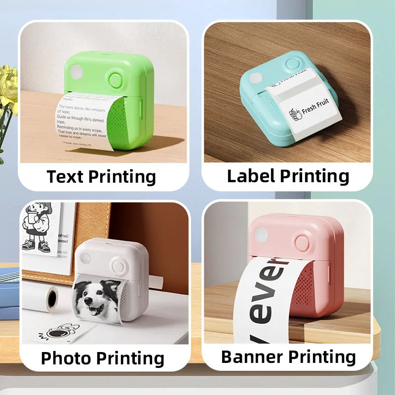 Dolewa D3 Portable Printer Thermal Paper Stickers Paper Mini Printers Labels Maker Printer for Error Printing Photo Printing