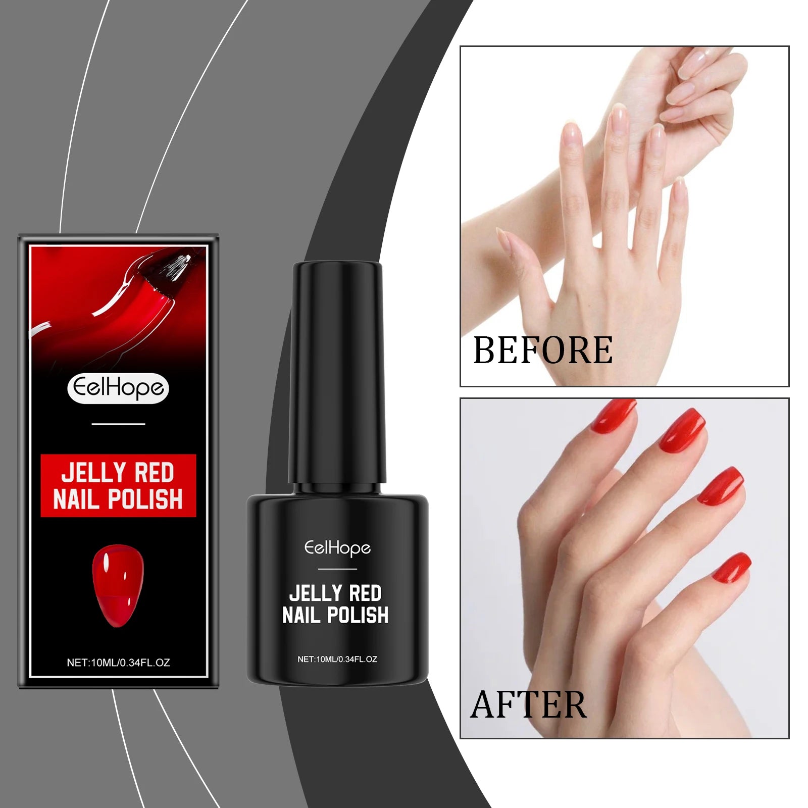 Jelly Ren Nail Polish High Color Rendering Quick Drying Smooth Texture Long-lasting Easy to use