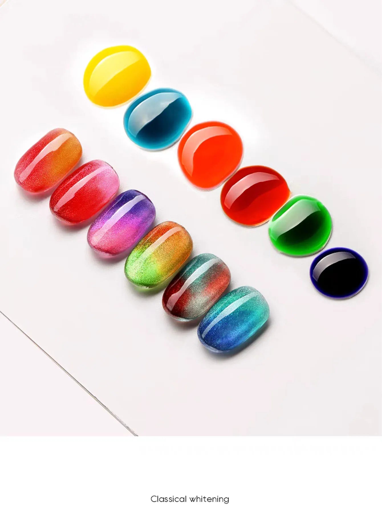 1-7PCS 12ML Ice-clear Glass Superimposed Universal Cat Eye Gel Nail Polish Dopamine Candy Glass Beads Home DIY Nail Gel Polish