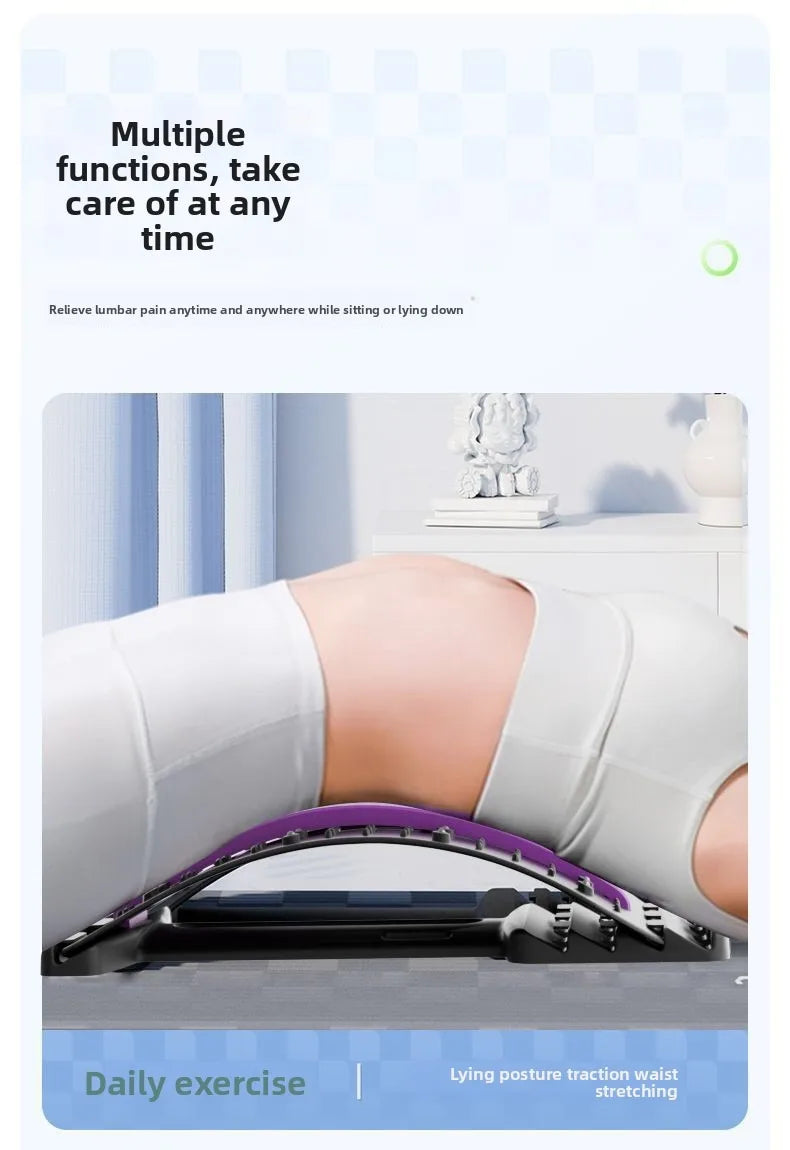Back Massager Stretch Lumbar Support Relaxation Spine Pain Relief Vertebral Relaxer Stretches The Lower Traction Corrects Waist
