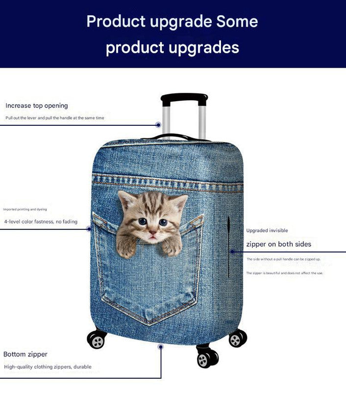 NNEDSZ XL 29-32 Inch Elastic Luggage Cover with Zipper, Travel Suitcase Protector, Scratch Resistant Luggage Cover