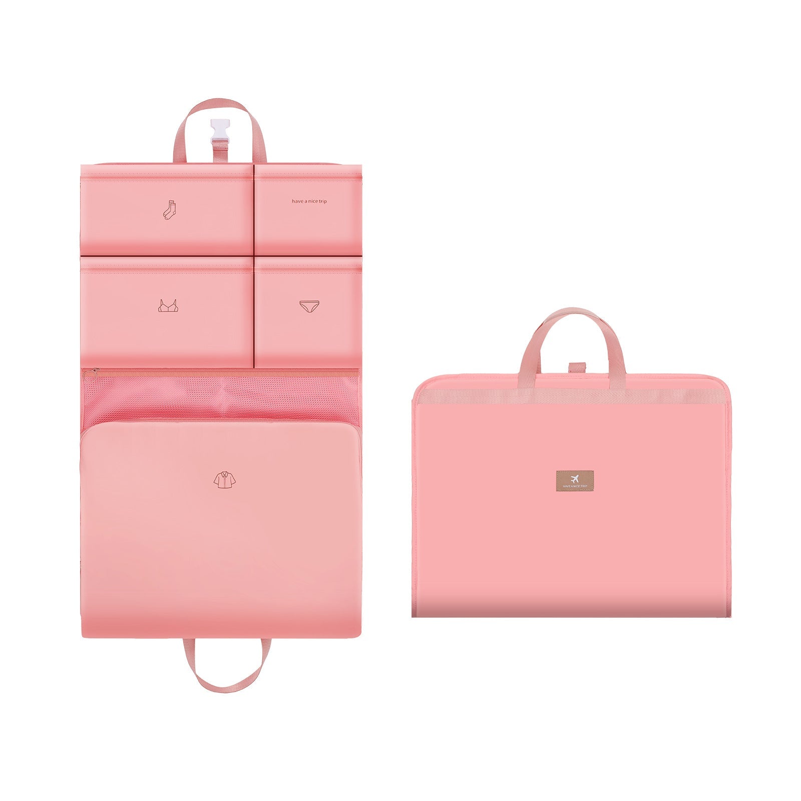 NNEDSZ Travel Storage Bag – Dark Pink, Foldable & Lightweight